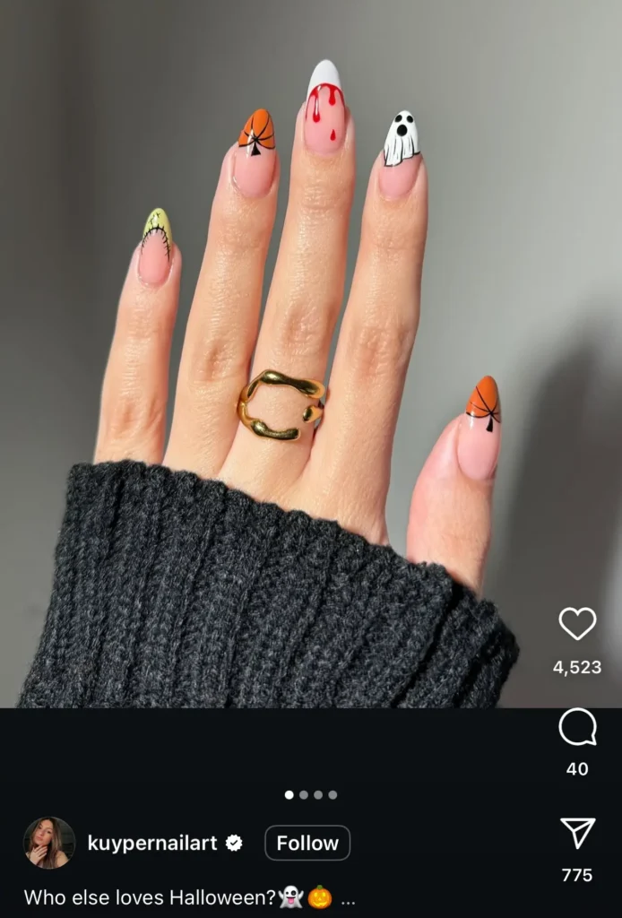 Cute Halloween French Tips